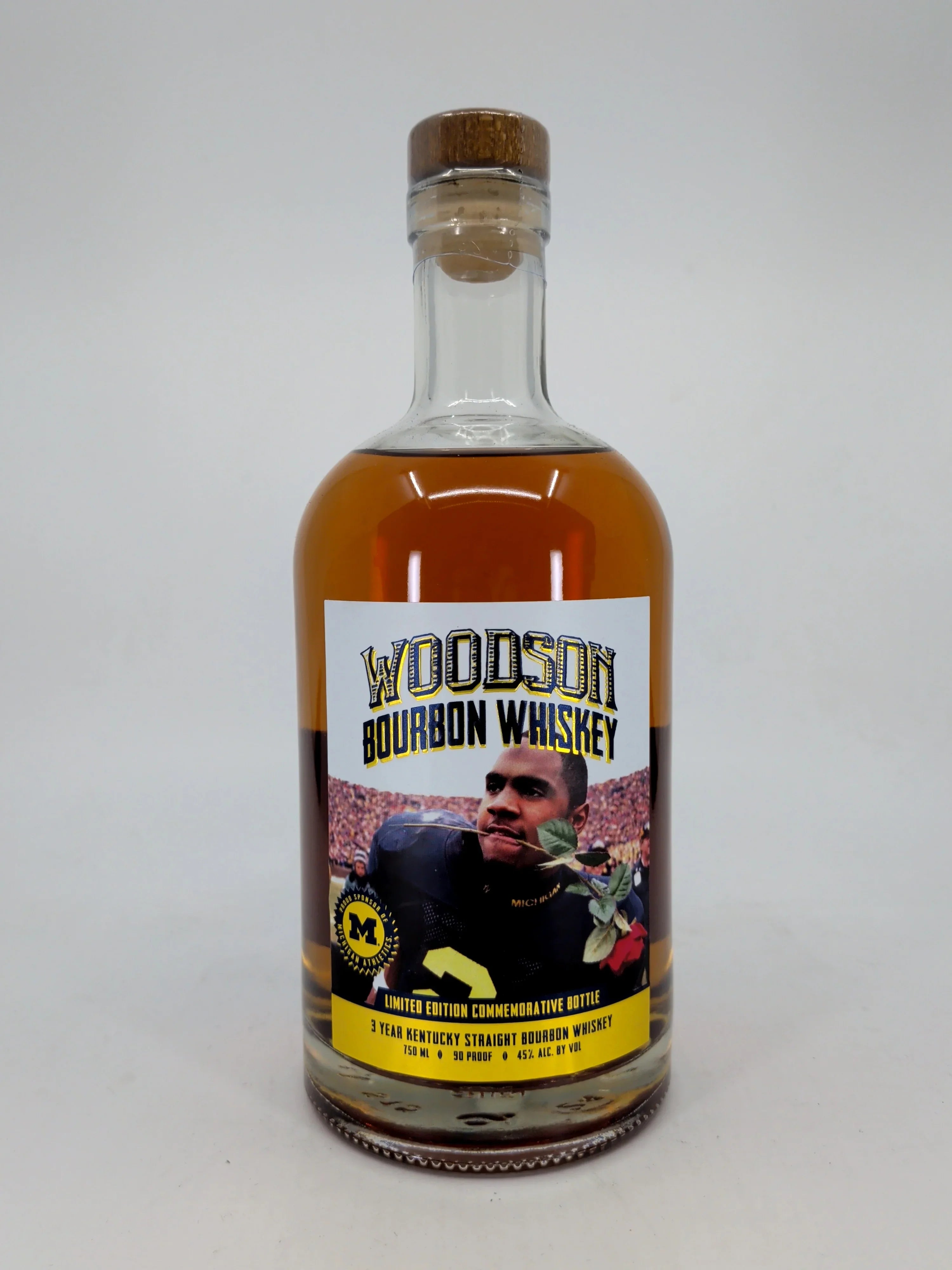 Woodson Whiskey University of Michigan Charles Woodson "Rose In Mouth" Limited Edition Commemorative 3 year 750ml