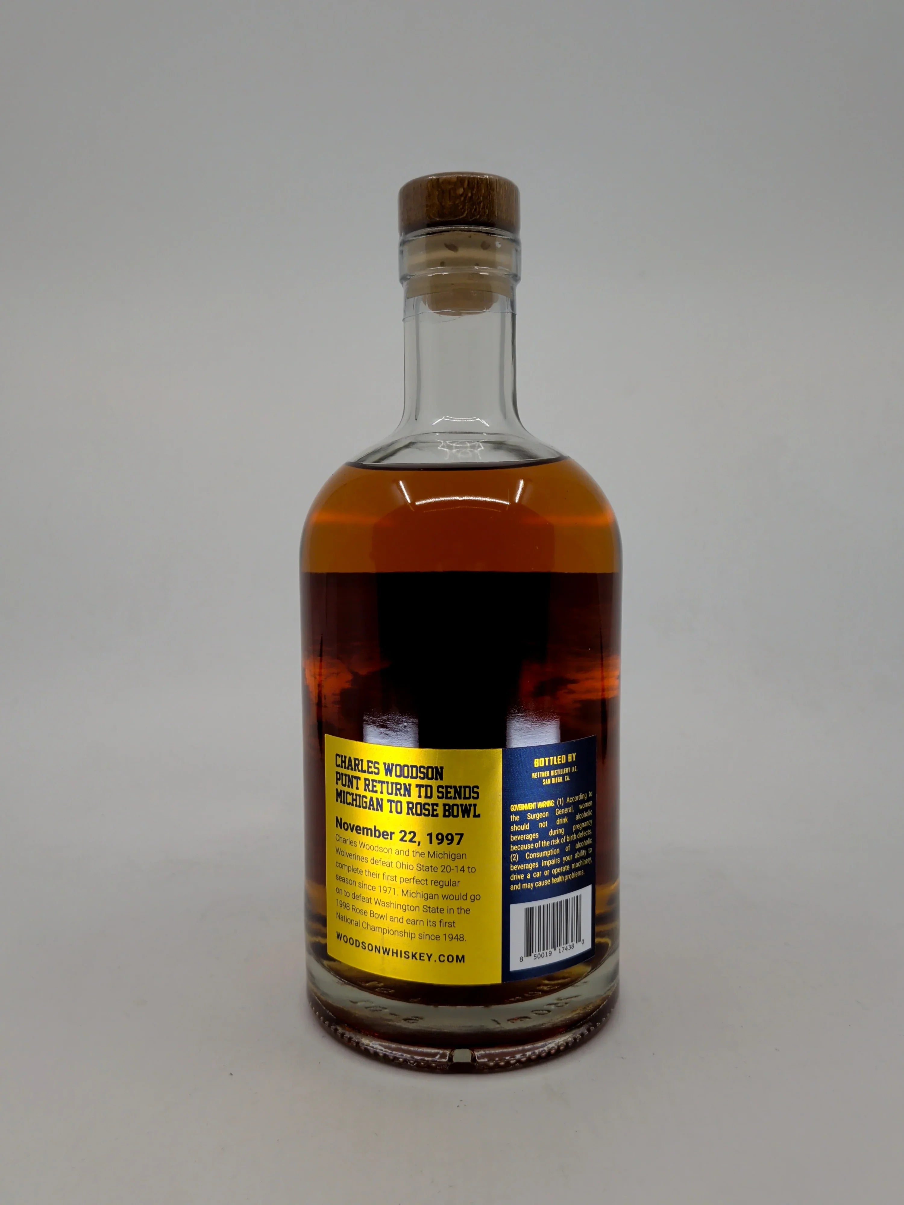 Woodson Whiskey University of Michigan Charles Woodson "Rose In Mouth" Limited Edition Commemorative 3 year 750ml